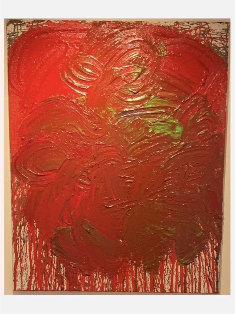 Peinture (rouge) de Hermann Nitsch, oeuvre d'art 80 x 100 cm