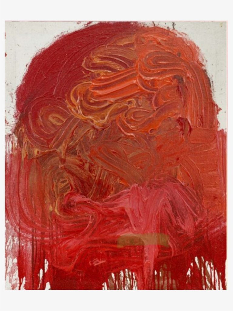 Peinture (rouge) de Hermann Nitsch, oeuvre d'art 100 x 80 cm