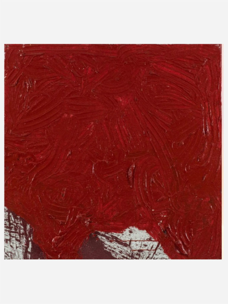 Peinture (rouge) de Hermann Nitsch, oeuvre d'art 100 x 100 cm