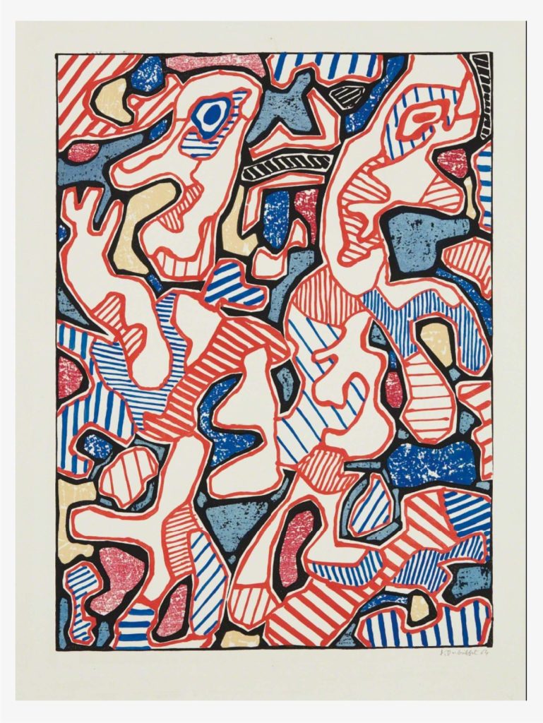 Lithographie Affairements (1964) de Jean Dubuffet, oeuvre d'art