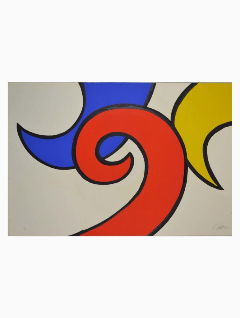 Lithographie Les vagues, peinture d'Alexander Calder