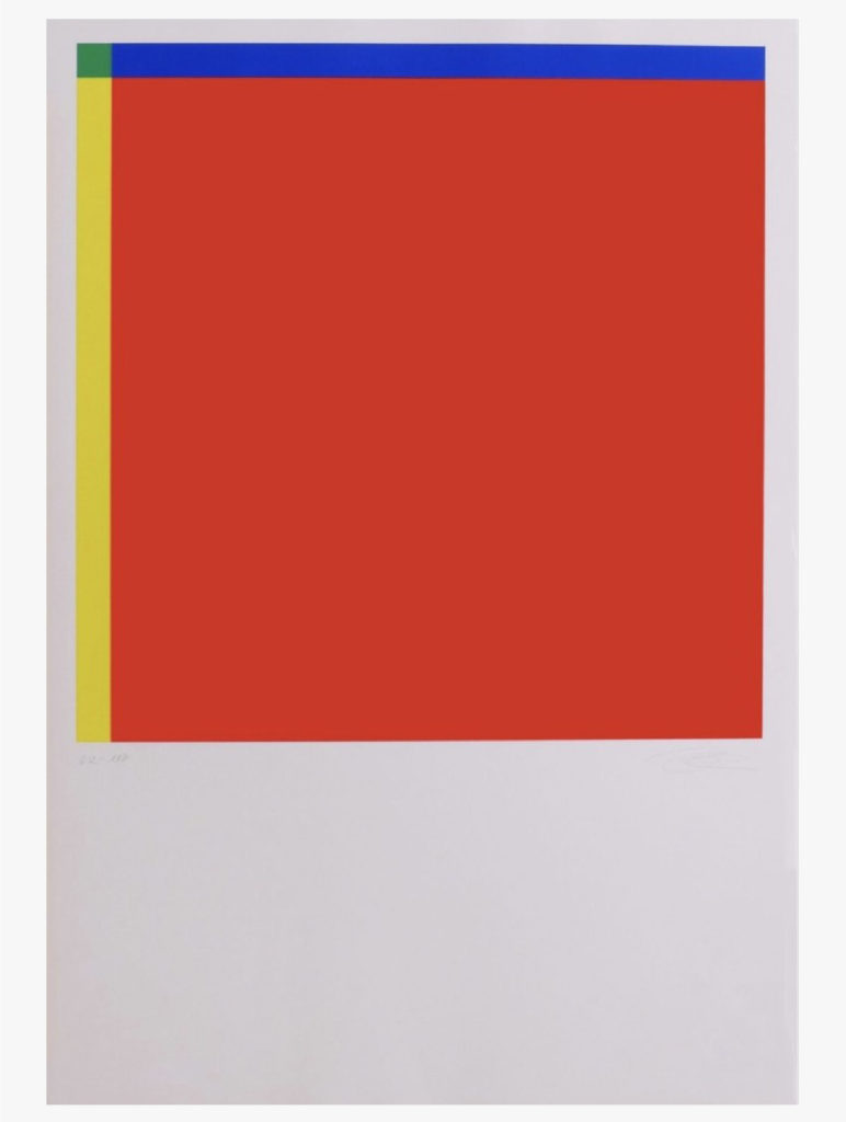 Diagonal von Rot zu Grün aus Gelb und Blau 1:20 (1972), Richard Paul Lohse